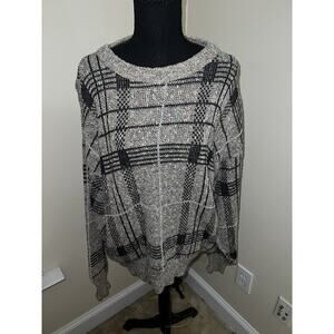 Vintage JJ Cochran Mens Plaid Thick Knit Pullover USA Made Sweater Sz XL Grandpa